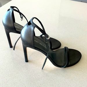 Stuart Weitzman Black leather Nudistsong Leather Sandals Women 7.5